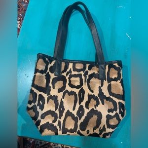 Totem Salvaged cowhide leopard print tote